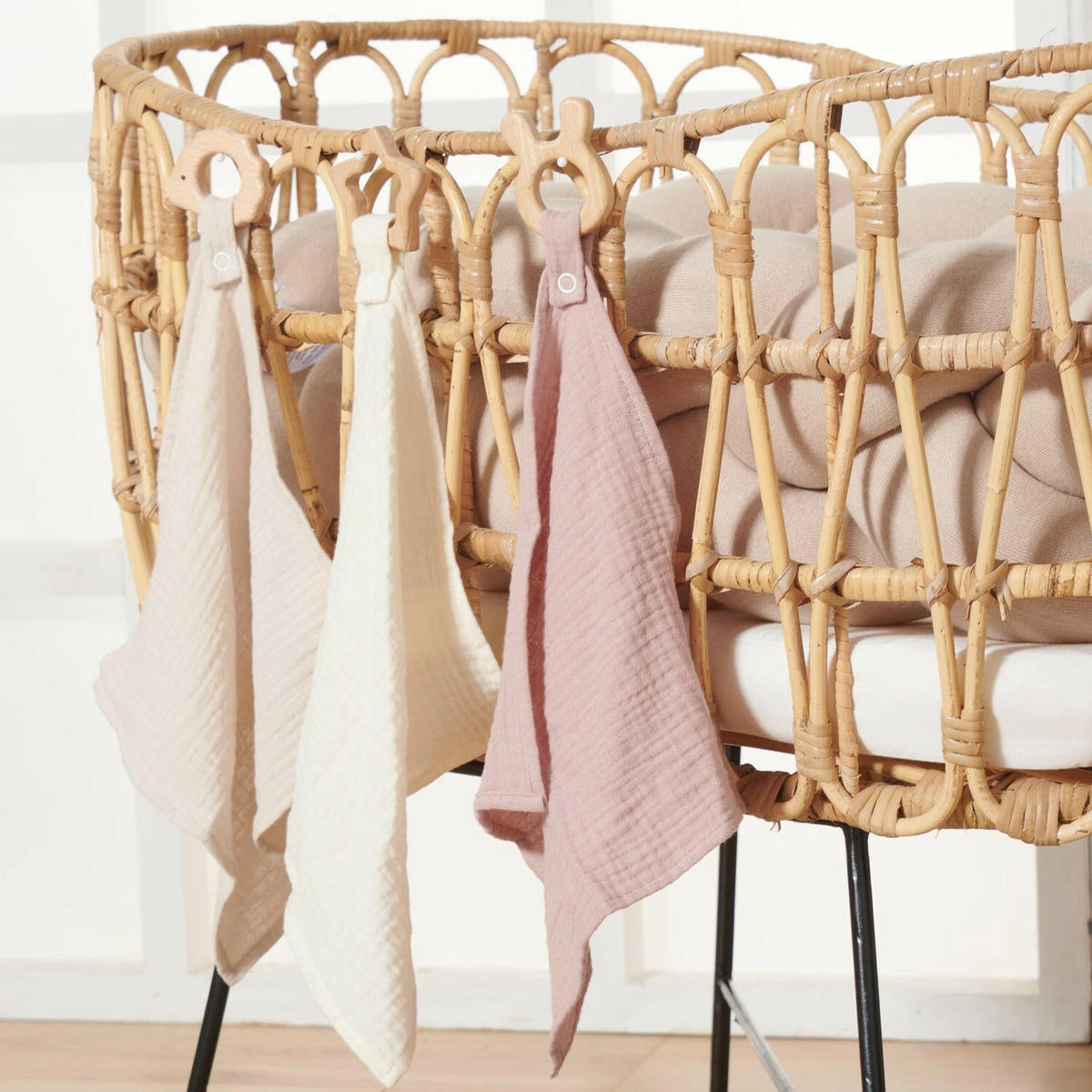 KUSCHELTUCH Musselin Hase Rosa - Rosa, Textil (30/1/30cm) - nordic coast company