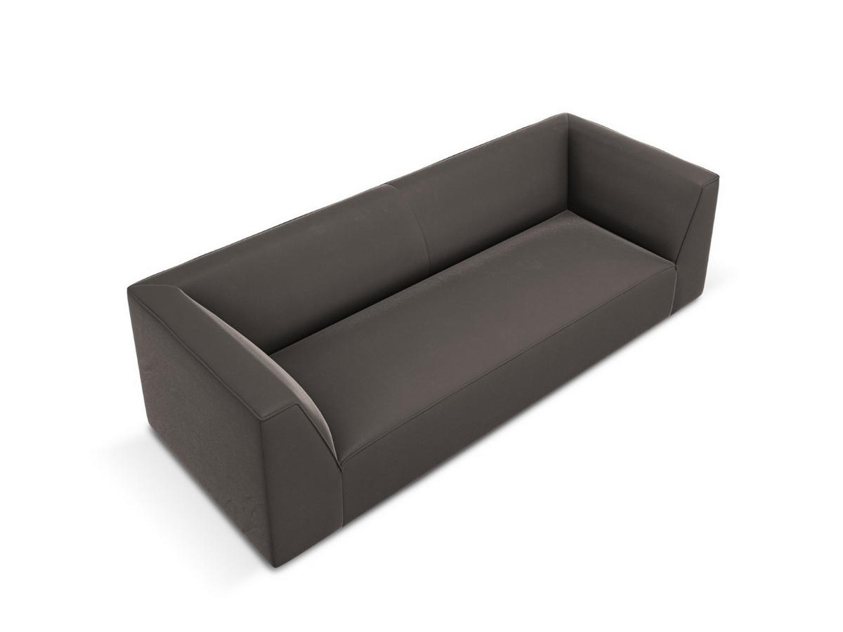SOFA Ruby aus Samt dunkelgrau 3 Sitzplätze - Dunkelgrau, Textil (93/69/232cm) - Micadoni