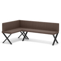 ECKBANK links VERO X Webstoff glatt, 142/196 cm Braun - Braun, Textil/Metall (142/196cm) - Idohome