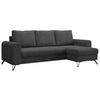 ECKSOFA Hugo Cord Dunkelgrau - Dunkelgrau/Schwarz, Textil/Metall (242/140cm) - MKS