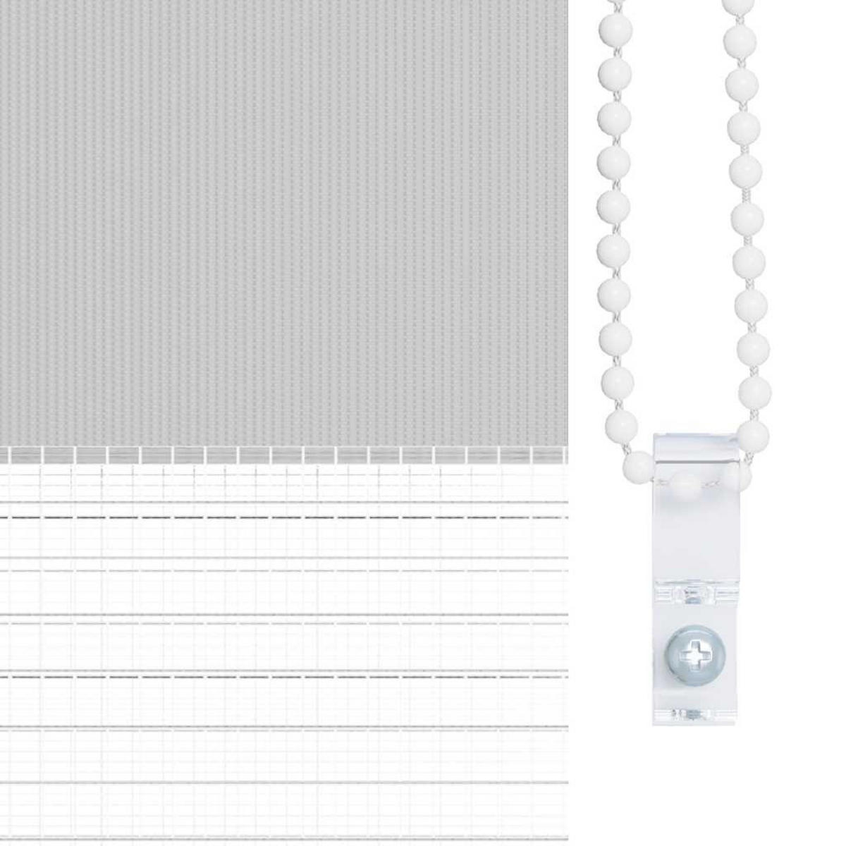 DOPPELROLLO 85/150 cm Stoffbreite 80,9 cm aus Polyester Hellgrau - Hellgrau, Textil (85/150cm) - vidaXL