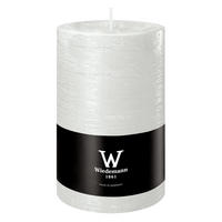 STUMPENKERZE Rustik Marble Style Weiß 130 x Ø 78 mm - Weiß, Paraffin (8/13cm) - Wiedemann Kerzen