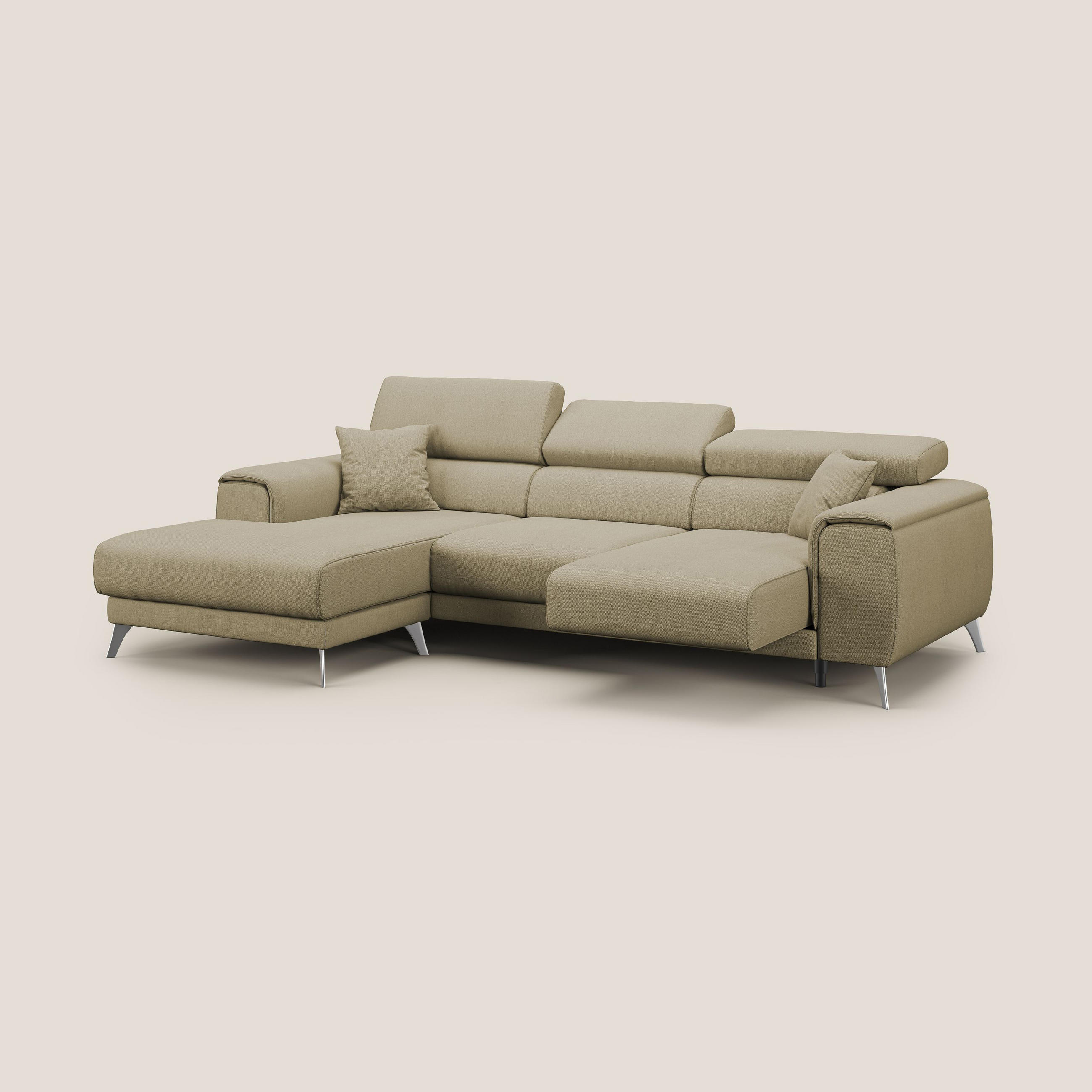 Thumbnail - Divani.store Ecksofa, Beige, Textil, 4-Sitzer, L-Form, 260x102 cm, Wohnzimmer, Sofas & Couches, Wohnlandschaften, Ecksof...
