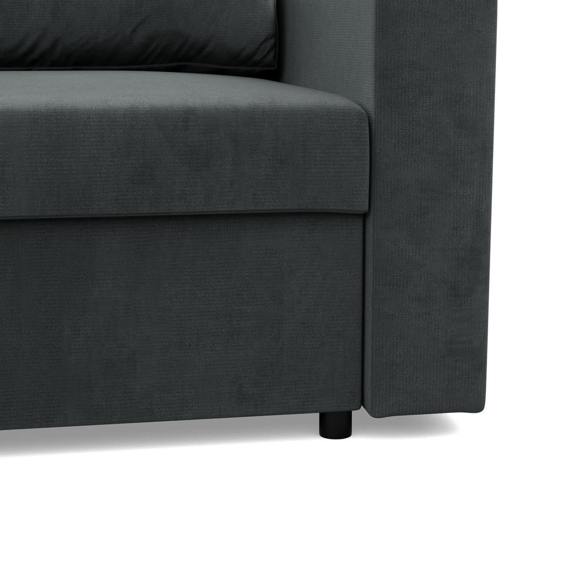 SOFA 2-SITZER MIT SCHLAFFUNKTION NEO, Dunkelgrau - Dunkelgrau, Textil (148/90/87cm) - Mebligo
