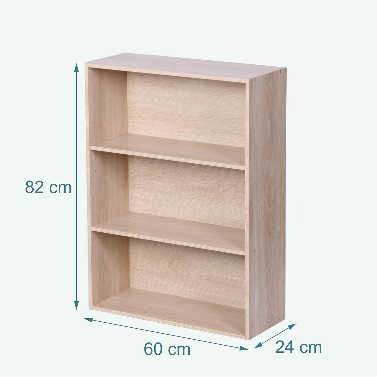 BÜCHERREGAL - Hellbraun, Holzwerkstoff (60/82/24cm) - Relaxdays