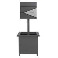 BRIEFKASTEN Anthrazit-Silber mit bepflanzbarem Ständer - Anthrazit, Metall (120cm) - ML-DESIGN
