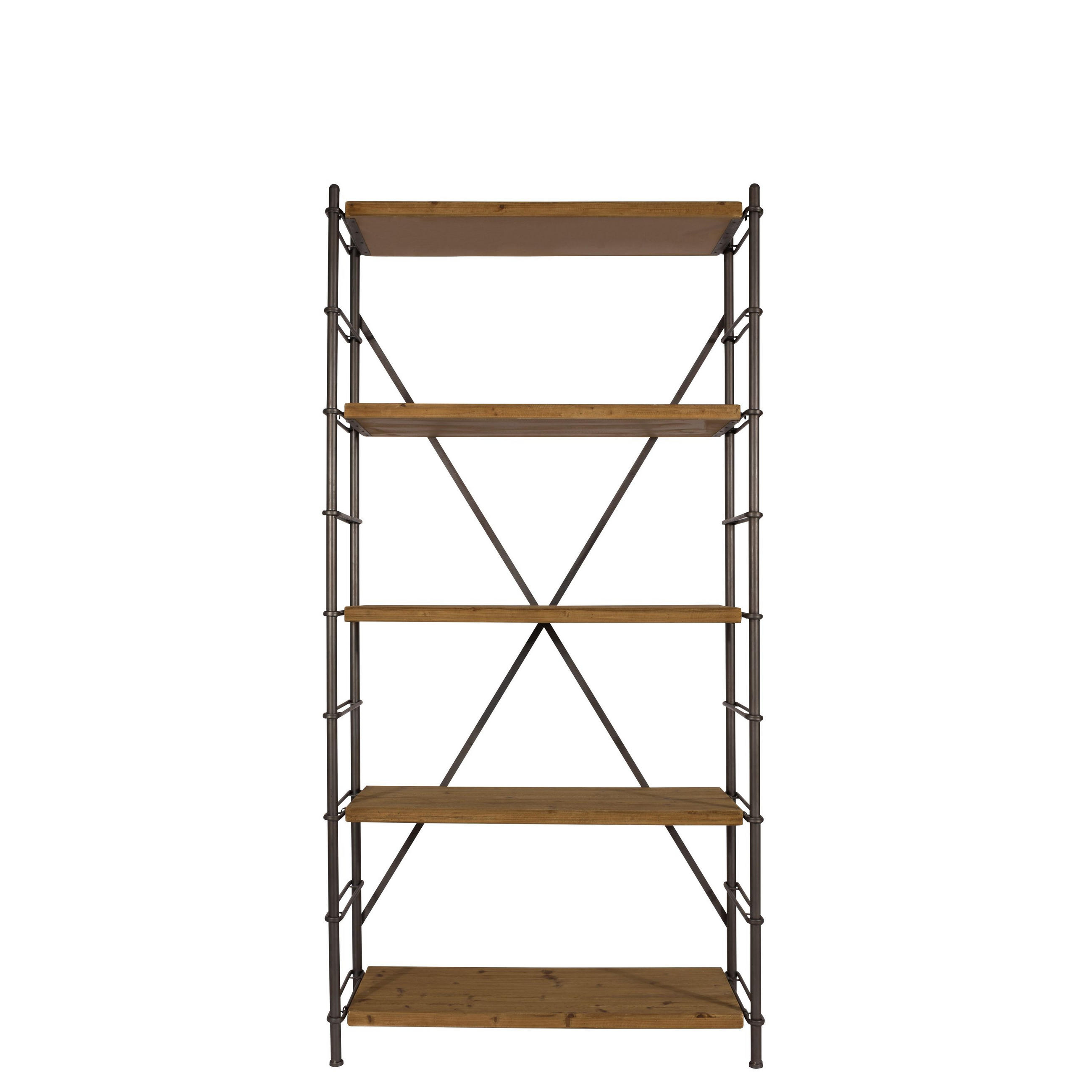 STANDREGAL Iron Hoch Holz/ Metall Braun - Braun, Holz (100/200/42cm) - Dutchbone