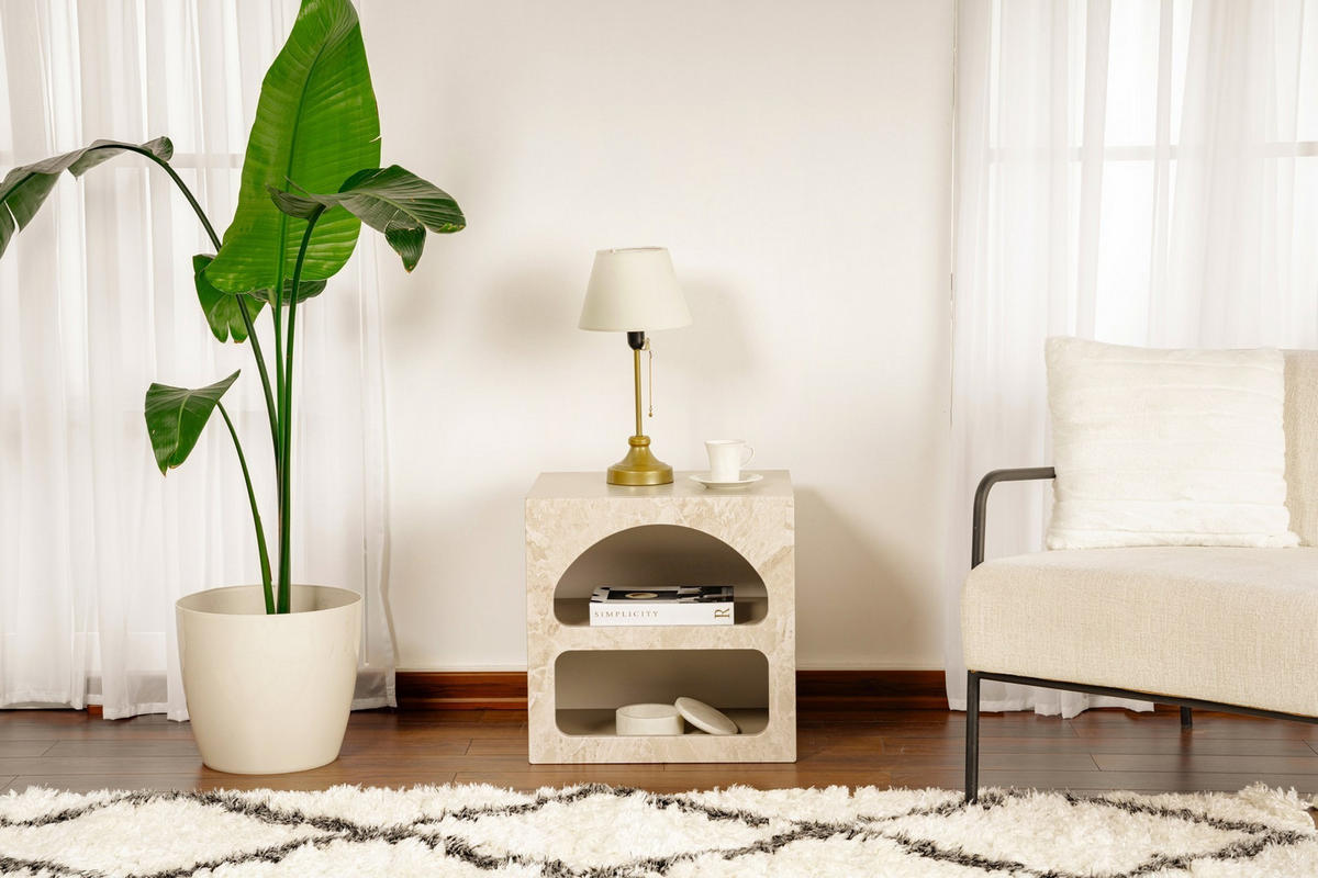 NACHTTISCH lorin beige - Beige, Holz (40/50/50cm) - Habitat Garten