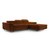 ECKSOFA L Form Arborio Ziegelrot 280/203/90 cm Rechts mit Schlaffunktion - Schwarz/Orange, Textil/Metall (280/203cm) - AX Living