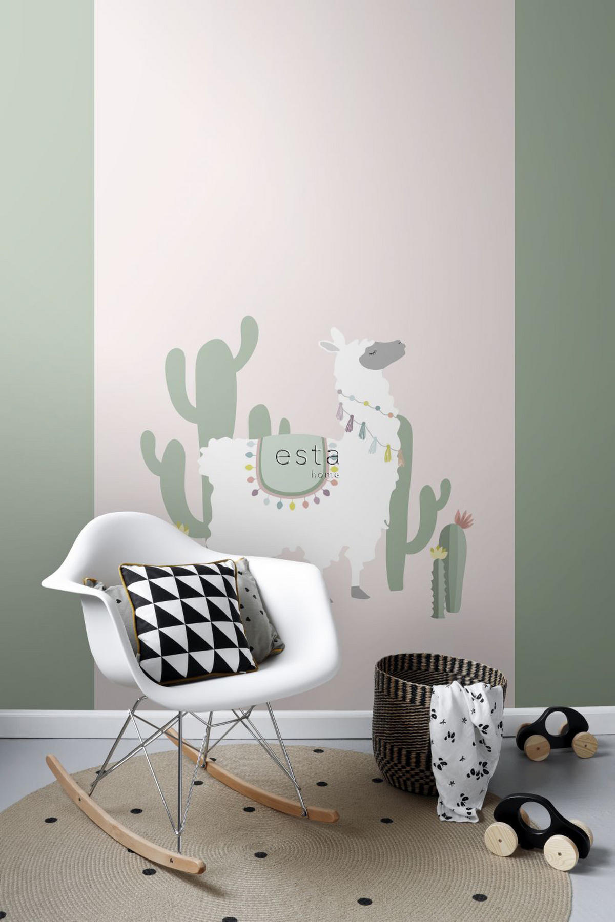 FOTOTAPETE Alpaka 150 x 279 cm - Pink, Papier (150/279cm) - ESTAhome