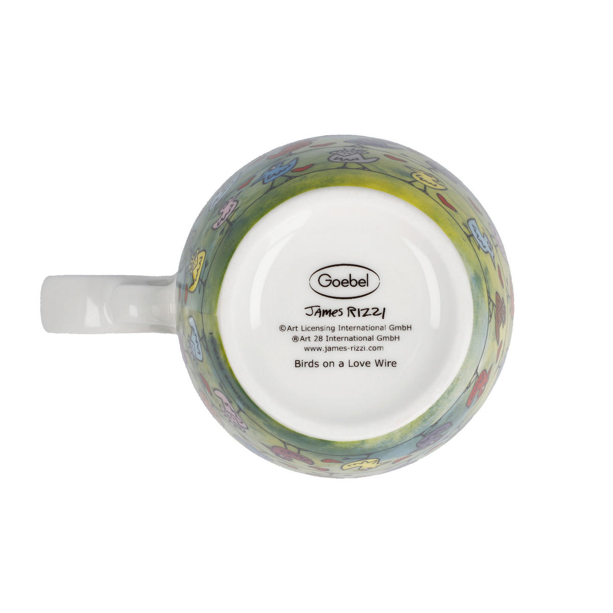TEETASSE James Rizzi - Birds on a Love Wire, Fine Bone China, Bunt, 450 ml - Multicolor, Keramik (0.45L) - Goebel