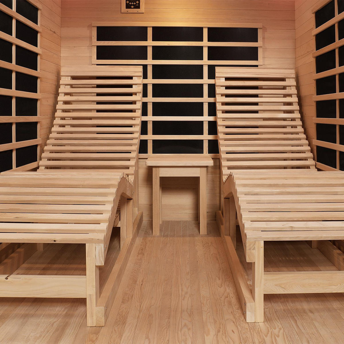 INFRAROTKABINE Billund mit Dual-Heizsystem & Hemlockholz - Naturfarben, Holz (170/190/190cm) - Artsauna