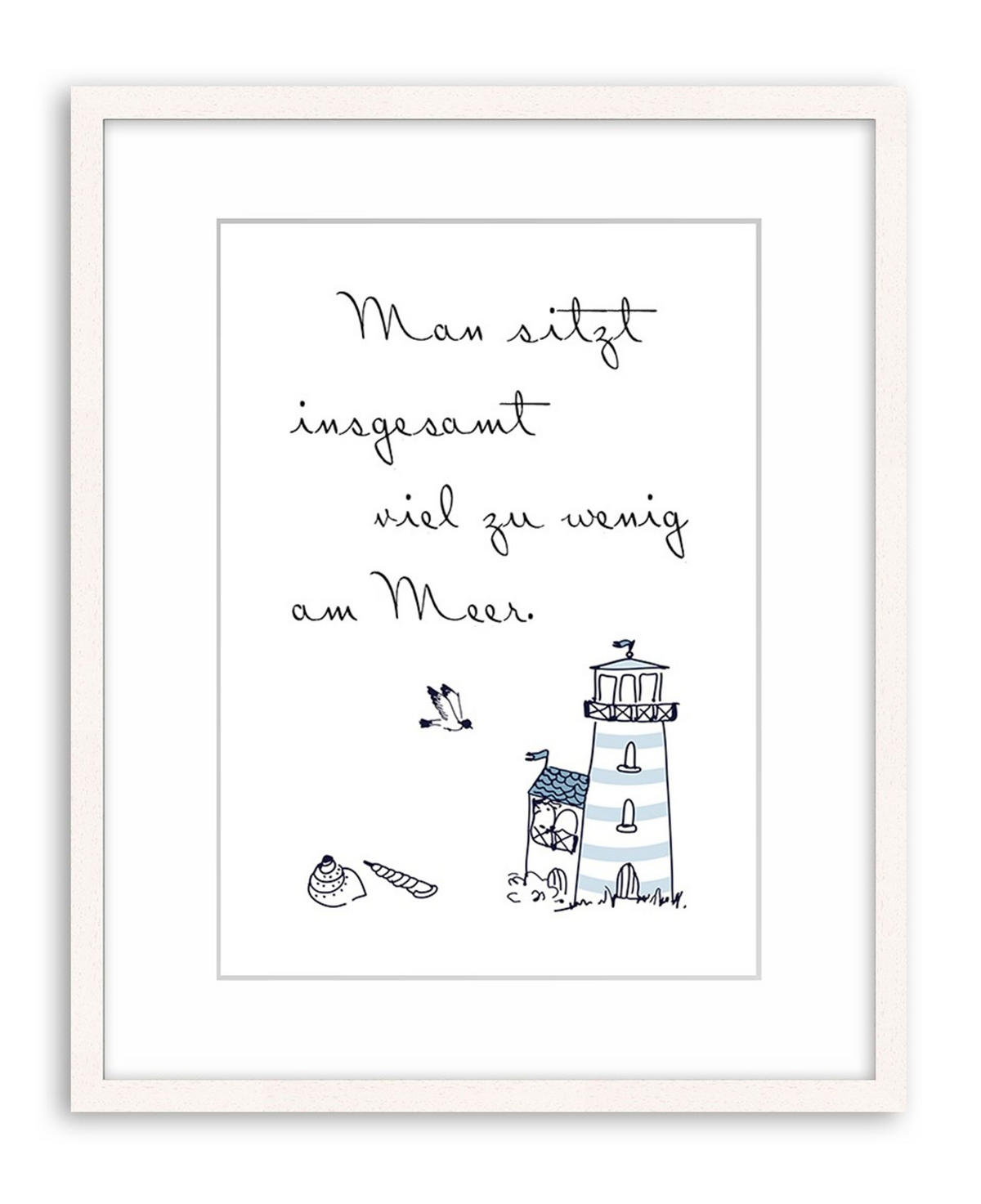 POSTER DIN A4 21x29,7 cm Spruch Meer Leuchtturm - Blau, Papier (21/29.7/2cm) - artissimo