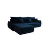 ECKSOFA Mit Schlaffunktion Und Bettkasten TOKYO, Stoff MONOLITH, Dunkelblau, Links - Dunkelblau, Holz (280/190cm) - Kaiser Möbel