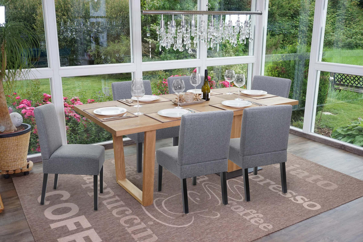 ESSZIMMERSTUHL Anthrazit 6er-Set - Anthrazit, Textil (48/84/64cm) - MCW