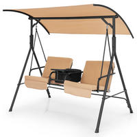 HOLLYWOODSCHAUKEL Braun - Braun, Metall (124/162/181cm) - COSTWAY