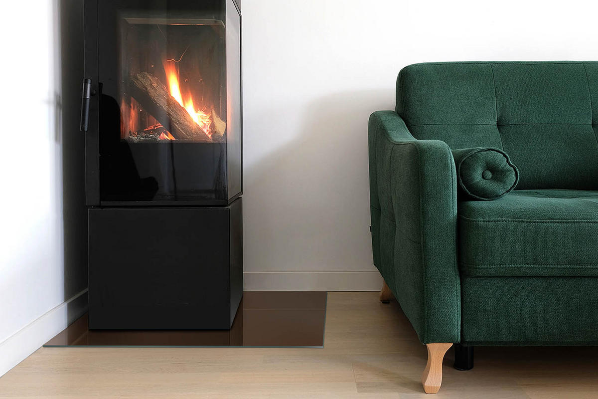 GLASPLATTE für Kamin 60x40 cm Braun - Braun, Glas (60/40/0.4cm) - ArtPrintCave