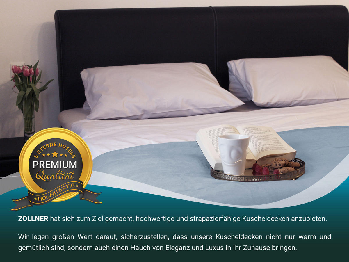 KUSCHELDECKE, 220x240 cm, 60% Baumwolle, 40% Polyacryl, Blau - Hellblau, Naturmaterialien (220/240cm) - Zollner
