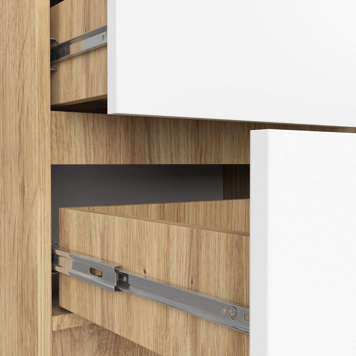 KOMMODE Eiche Artisan, Weiß 121/60/40 - Eiche Artisan/Weiß, Holzwerkstoff (60/121/40cm) - RAUMHIRSCH FURNITURE