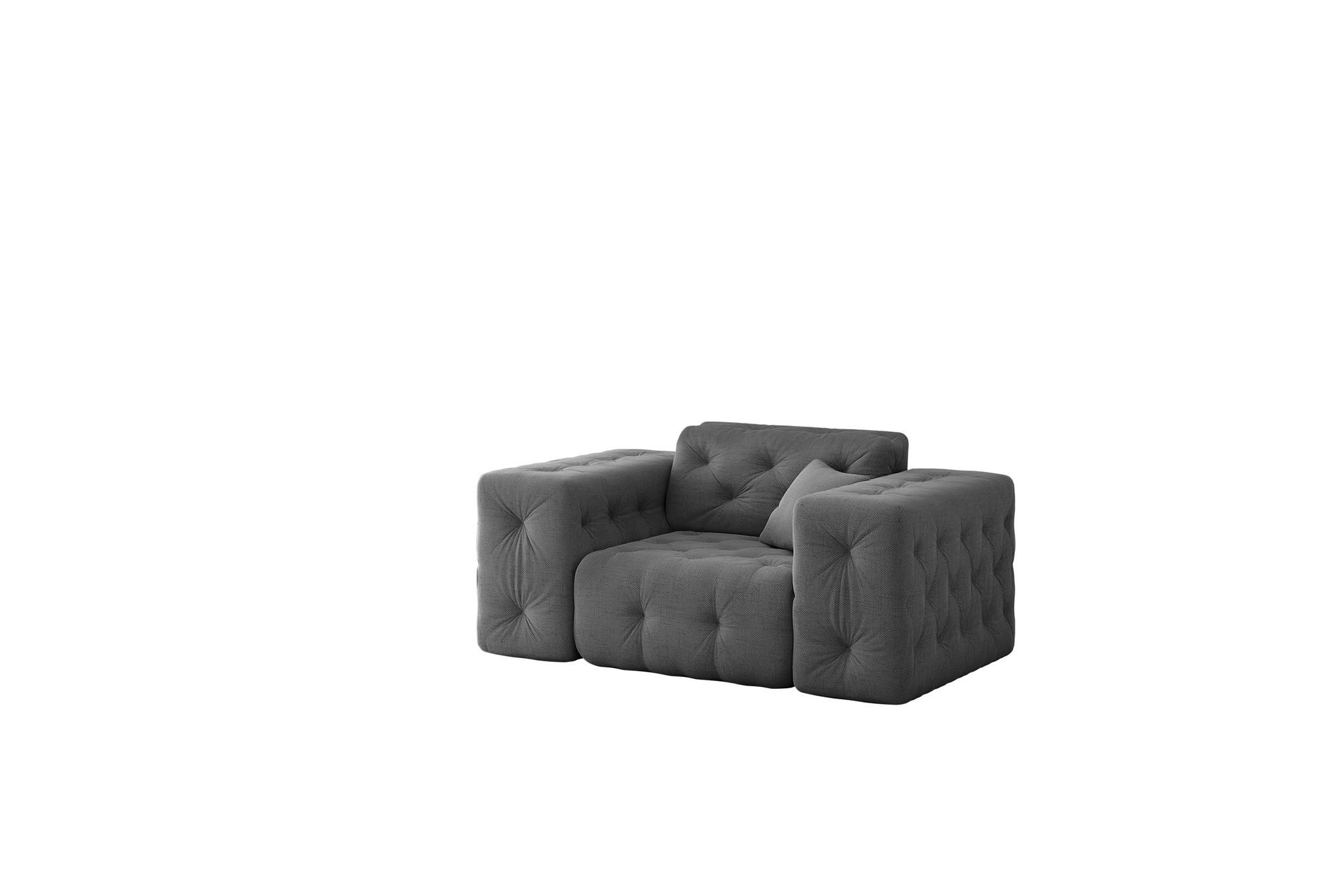 SESSEL Chantal In Moly - Anthrazit, Holzwerkstoff/Textil (121/78/96cm) - Fun Möbel