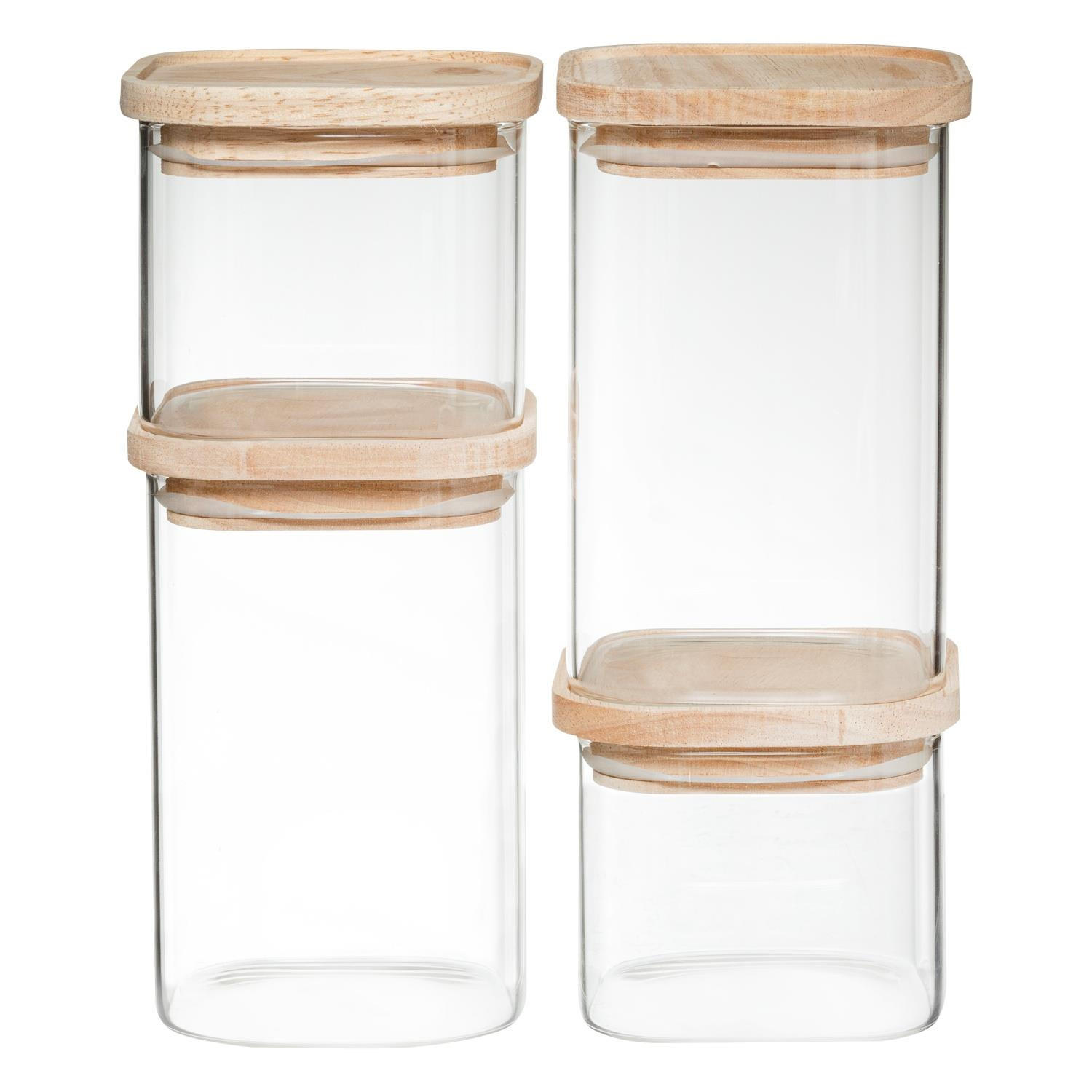 AUFBEWAHRUNGSBEHÄLTER für Lebensmittel 23/11,5/27 cm - Transparent, Holz (11.5/27/23cm) - 5five Simply Smart