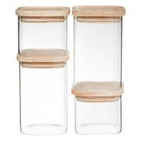 AUFBEWAHRUNGSBEHÄLTER für Lebensmittel 23/11,5/27 cm - Transparent, Holz (11.5/27/23cm) - 5five Simply Smart