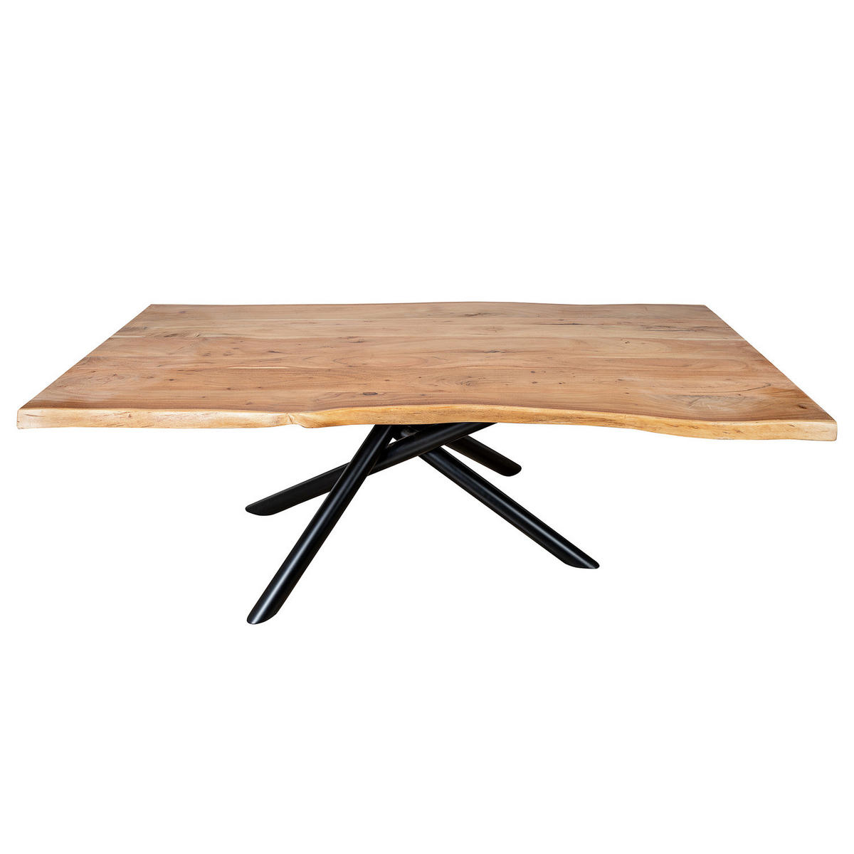 ESSTISCH - Schwarz/Akaziefarben, Holz/Metall (100/220/76cm) - home24