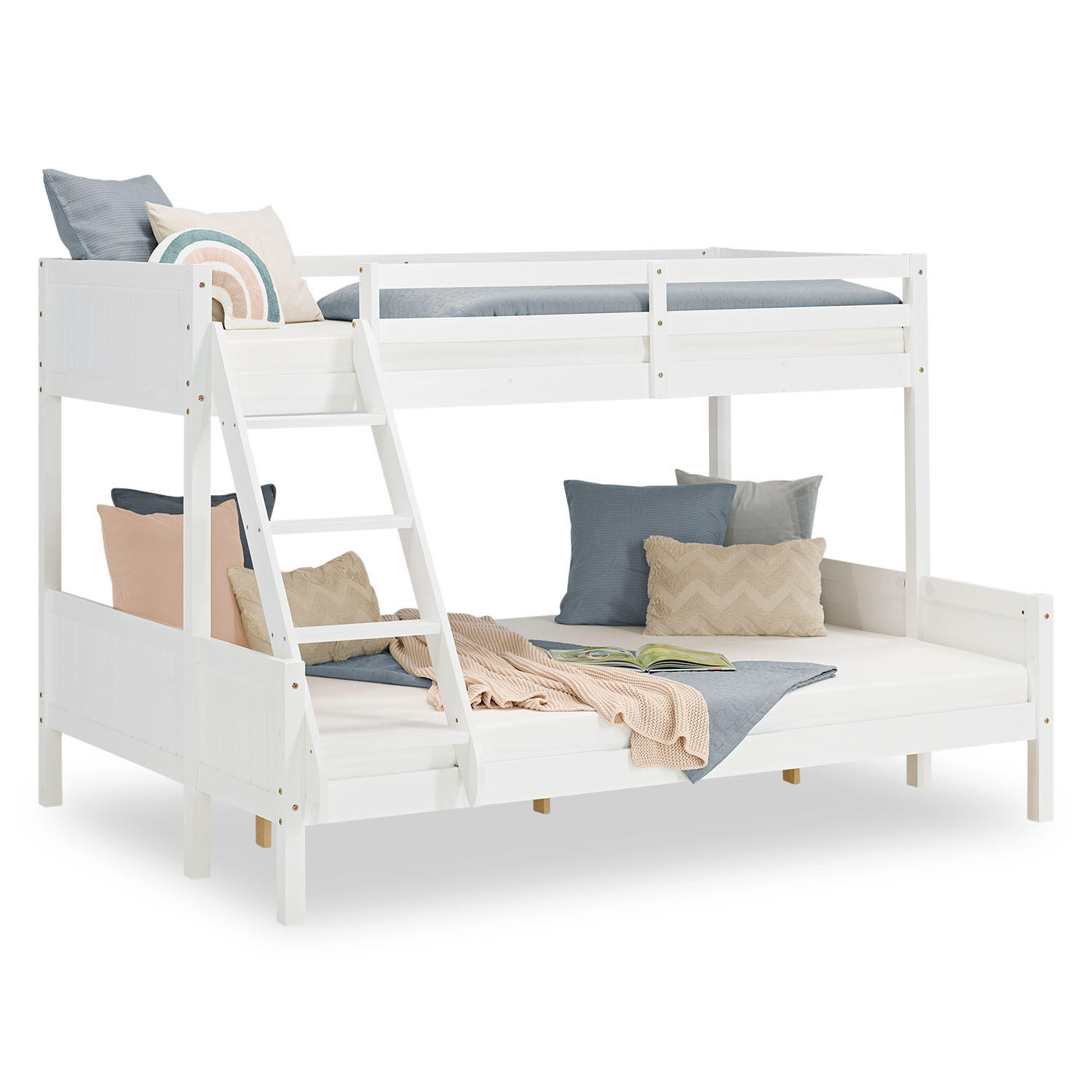 ETAGENBETT 90/200 cm 140/200 Weiß - Weiß, Holz (140/200cm) - Homestyle4u