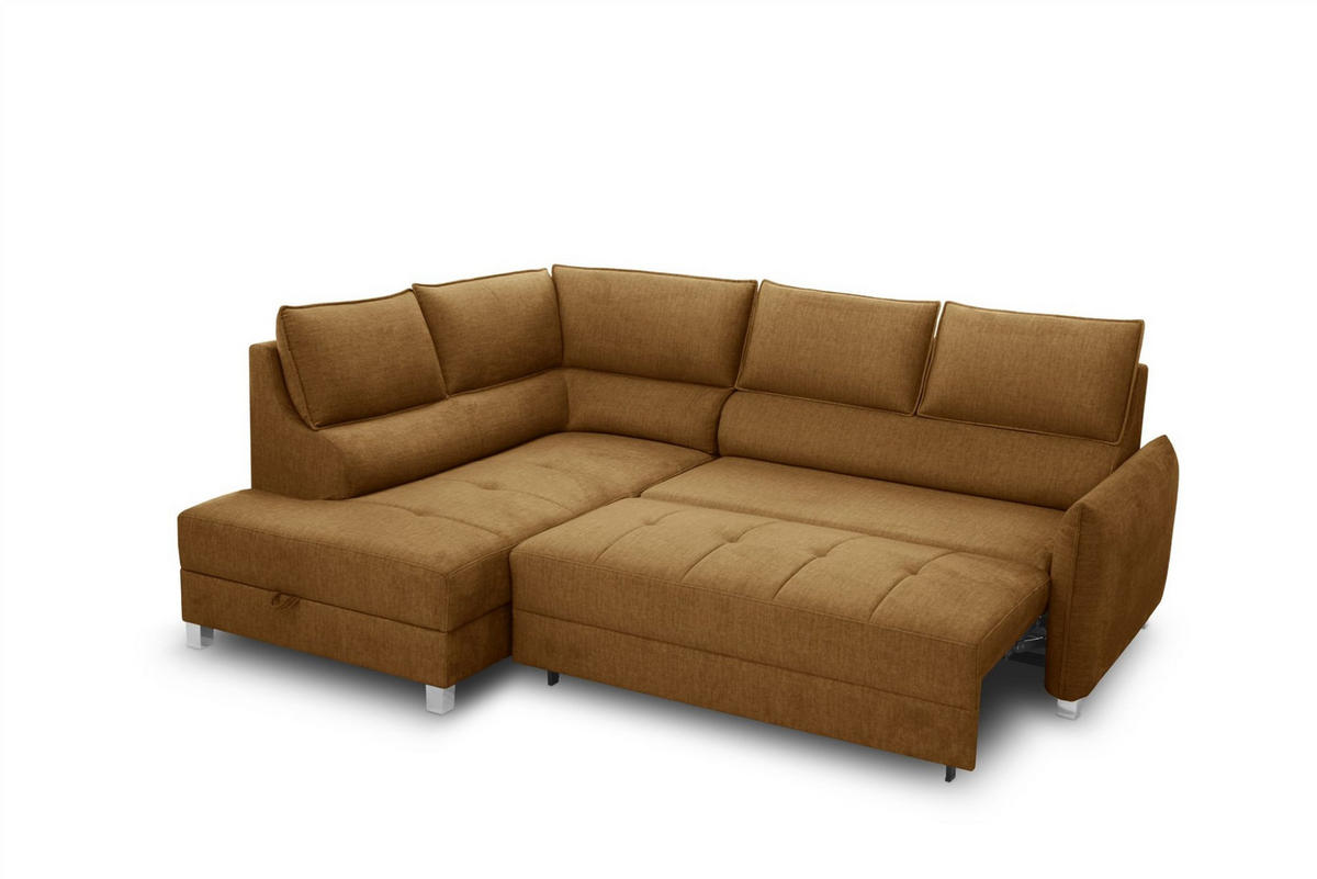 ECKSOFA Marno In Chill Me - Honig, Holzwerkstoff/Textil (200/260cm) - Fun Möbel