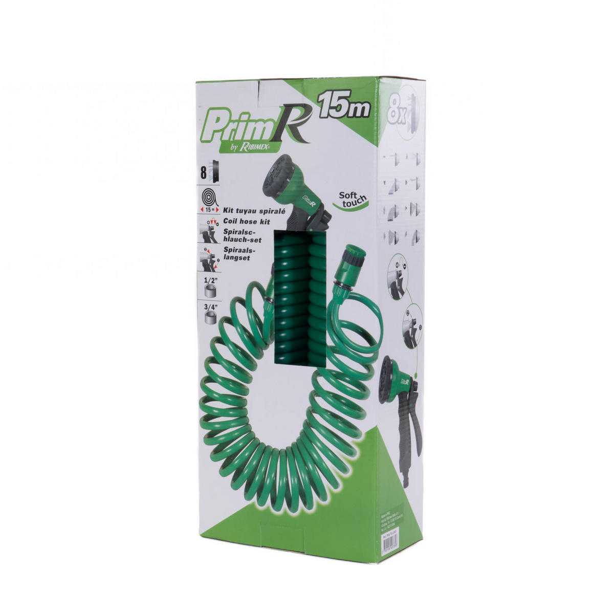 GARTENSCHLAUCH PrimoLand Ribimex 15 m - Grün, Kunststoff (10cm)
