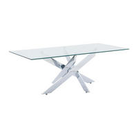 COUCHTISCH - Sicherheitsglas & Verchromtes Metall - Transparent - COSIMA - Chromfarben, Glas (120/60/45cm) - Vente-Unique