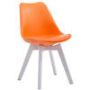 STUHL Lederlook orange - Weiß/Orange, Holz/Textil (48/84/41.5cm) - CLP