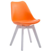 STUHL Lederlook orange - Weiß/Orange, Holz/Textil (48/84/41.5cm) - CLP