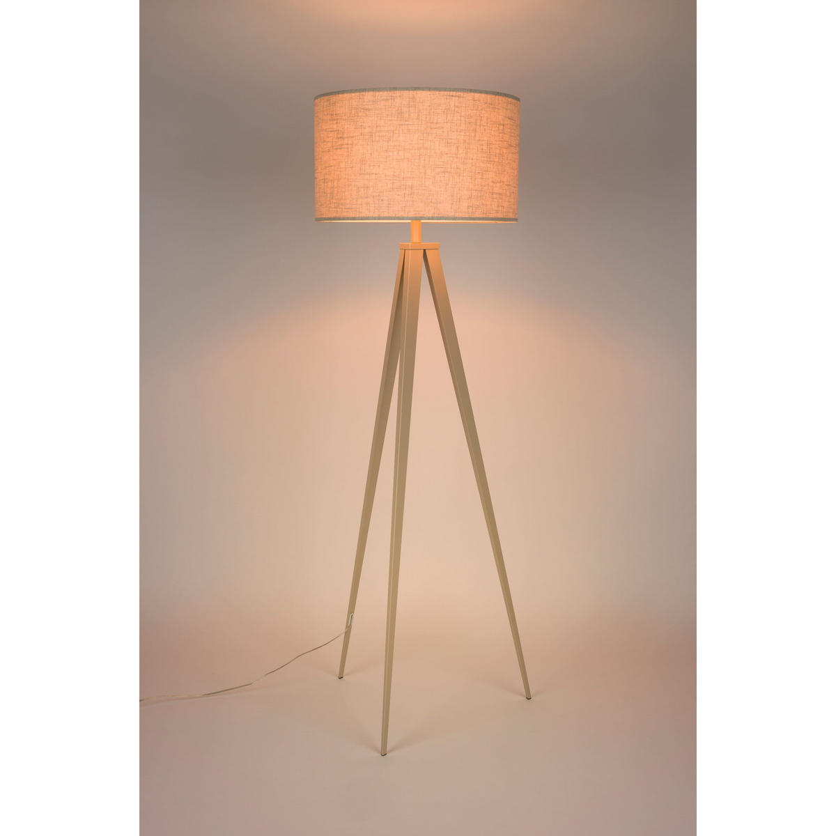 STEHLAMPE Tripod Beige - Beige, Metall (50/50/157cm) - Zuiver
