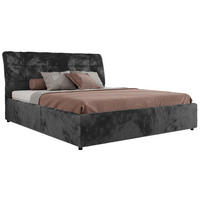 POLSTERBETT GALA CLASSIC 140/200 - Dunkelgrau Plüsch - ohne Matratze - Dunkelgrau, Textil (140/200cm) - MKS