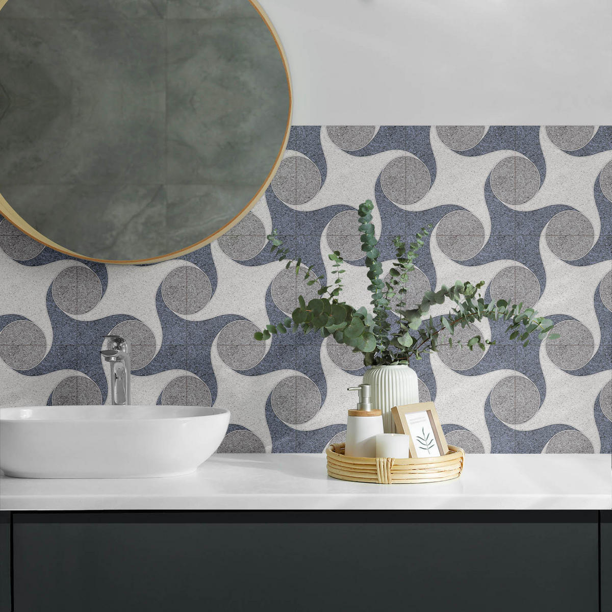 WANDPANEEL 10x 40x20 cm selbstklebend Granitia - Dunkelgrau, Kunststoff (20/1.6/40cm) - Wallfluent