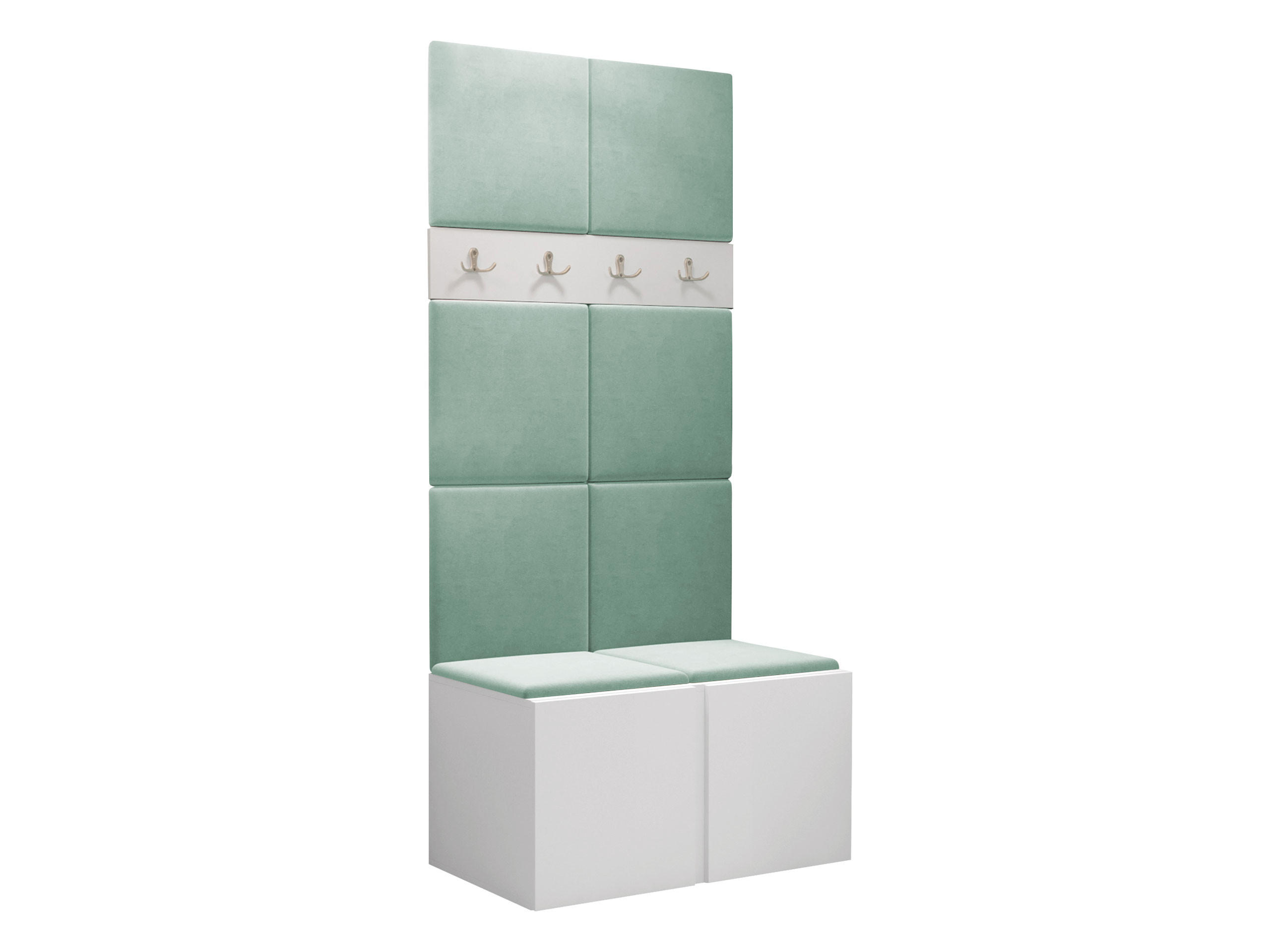 GARDEROBEN-SET Orion IV - Weiß/Mintgrün, Holzwerkstoff/Kunststoff (84/186/46cm) - MIRJAN24