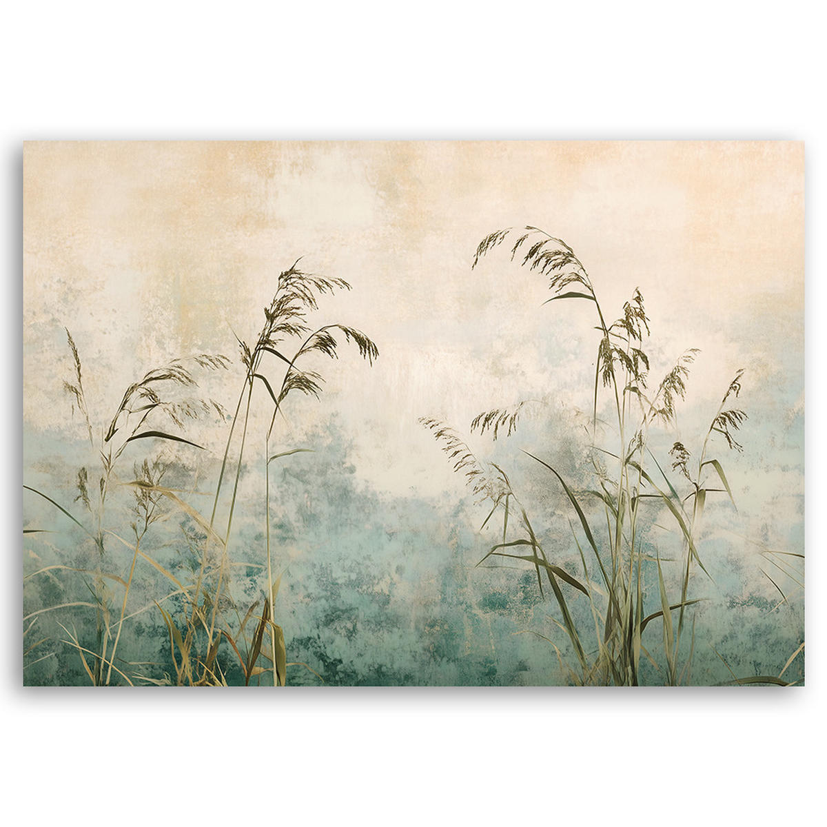 WANDBILD gräser und pflanzen - Grün, Textil (60/40cm) - Feeby