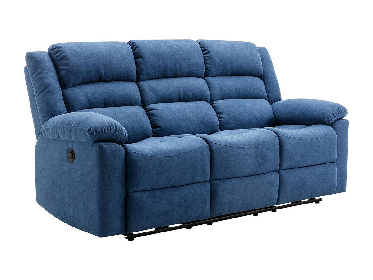 RELAXSOFA - 3 Personen - stoff - blau Burolo - Blau, Textil (199/103/95cm) - Vente-Unique