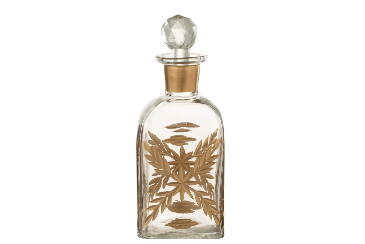 KARAFFE CHLOE - Glas - Gold - Goldfarben, Glas (10/22/10cm) - J-Line