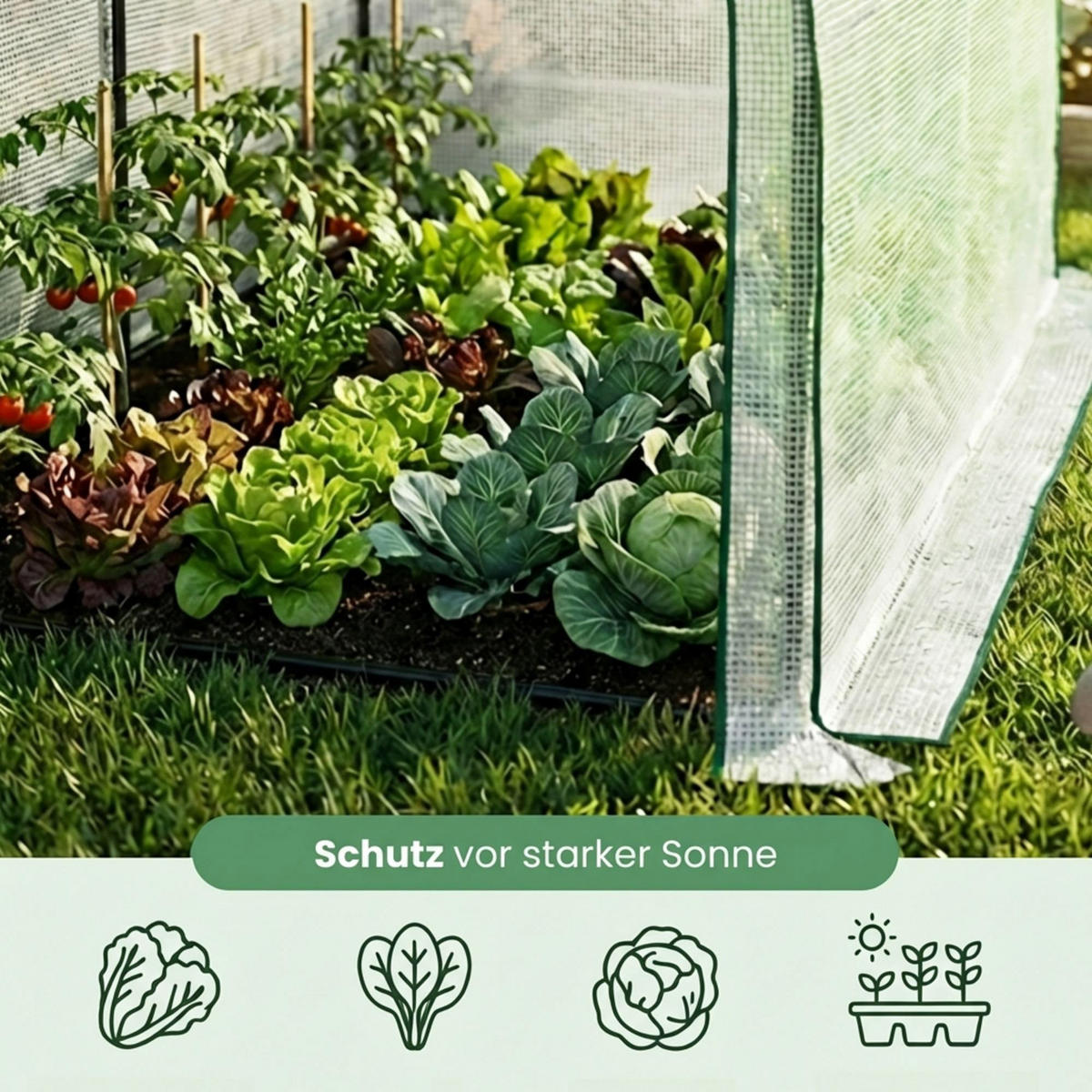 ANLEHNGEWÄCHSHAUS, Weiß, 100x200x210 cm - Weiß, Metall (100/210/200cm) - Akord