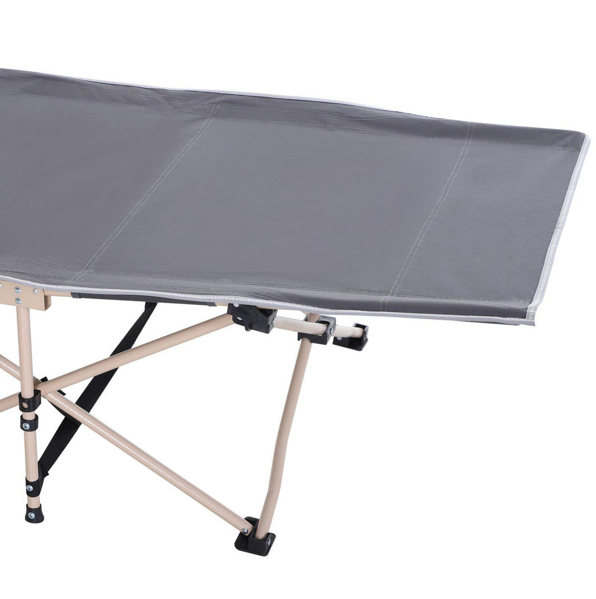KEMPINGOVÉ lehátko 190/68/52 cm tmavě šedé z polyesteru skládací s taškou - tmavě šedá, plast (68/52/190cm) - OKWISH
