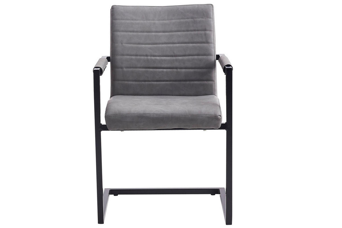 FREISCHWINGER PARZIVO - Schieferfarben/Anthrazit, Leder/Metall (46/84/42cm) - SAM