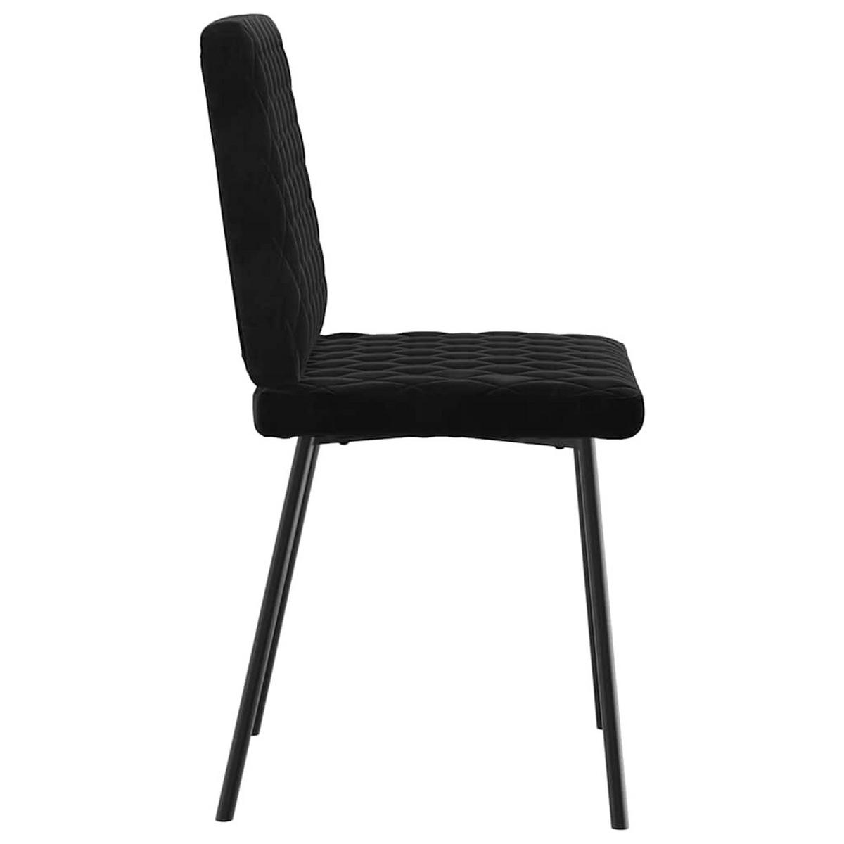 ESSZIMMERSTÜHLE 2 Stk. Schwarz Samt 45*54*83cm - Schwarz, Metall (45/83/54cm) - ZMH