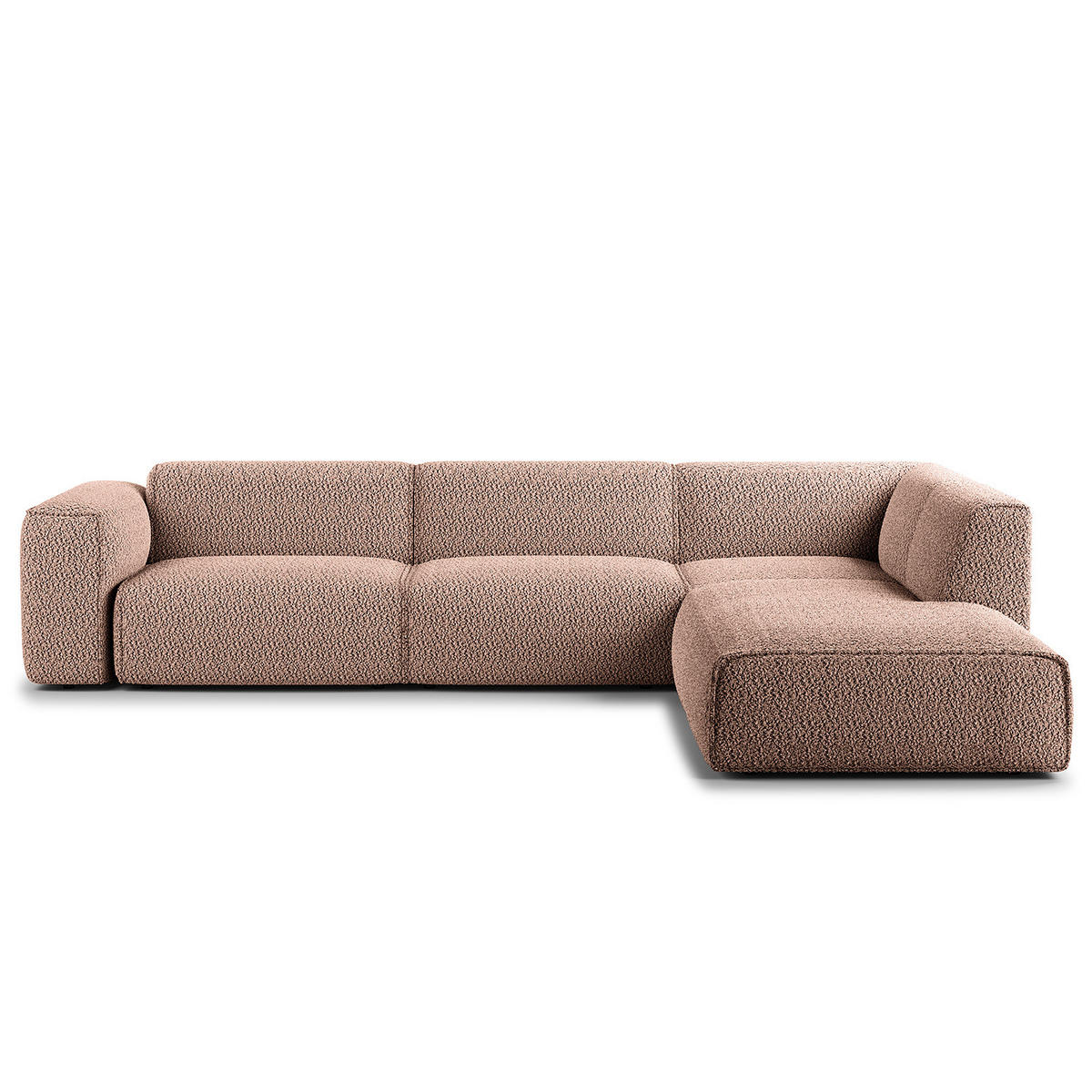 3-SITZER ECKSOFA mit Recamiere - Mauve/Schwarz, Kunststoff/Textil (295/231cm) - home24