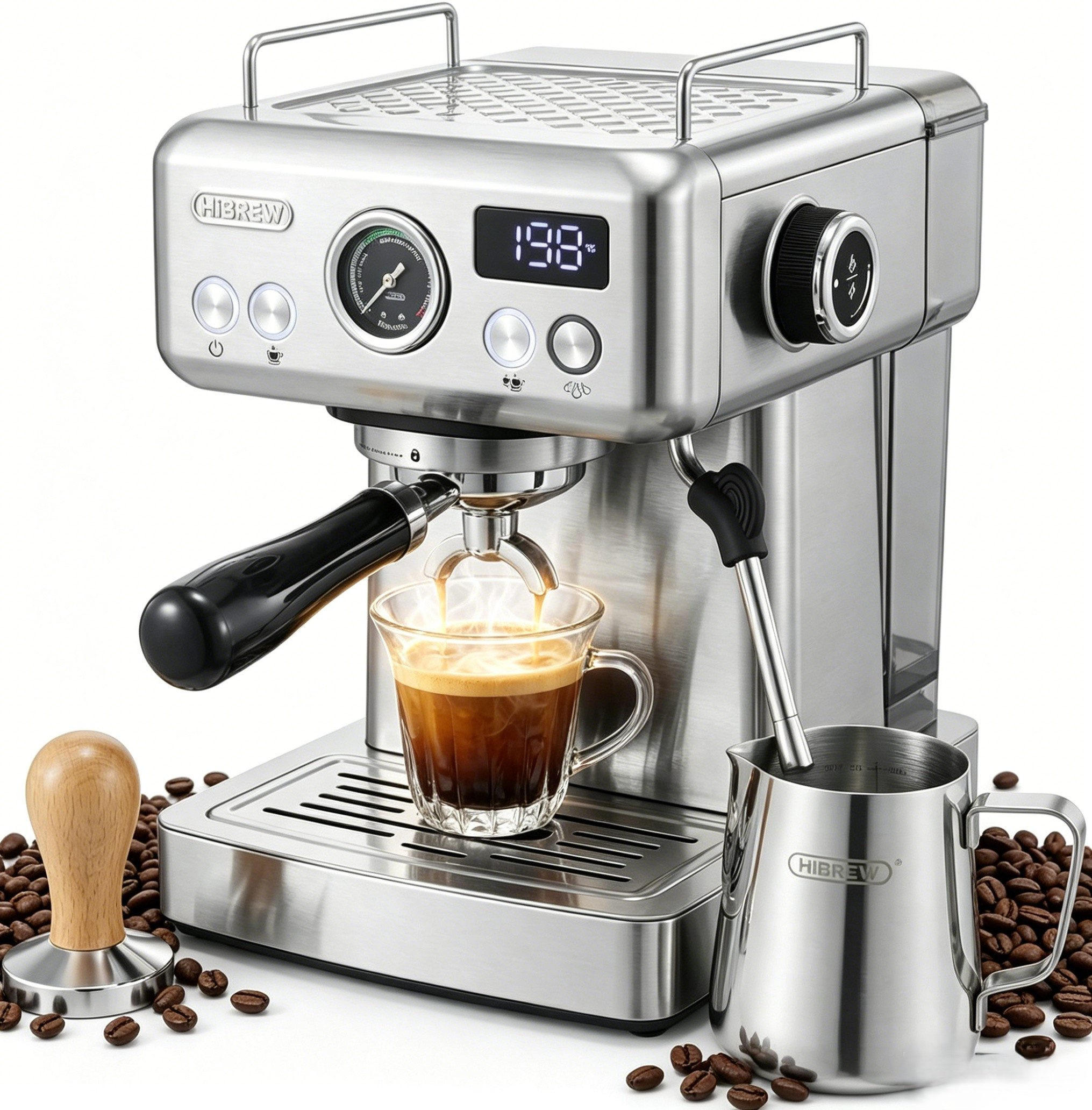 KAFFEEMASCHINE Multi-Kapsel 20 Bar, Espressoautomat Heiß- & Kalt-Modus - Silberfarben, Metall (22.9/32/25.9cm) - BEXEVUE