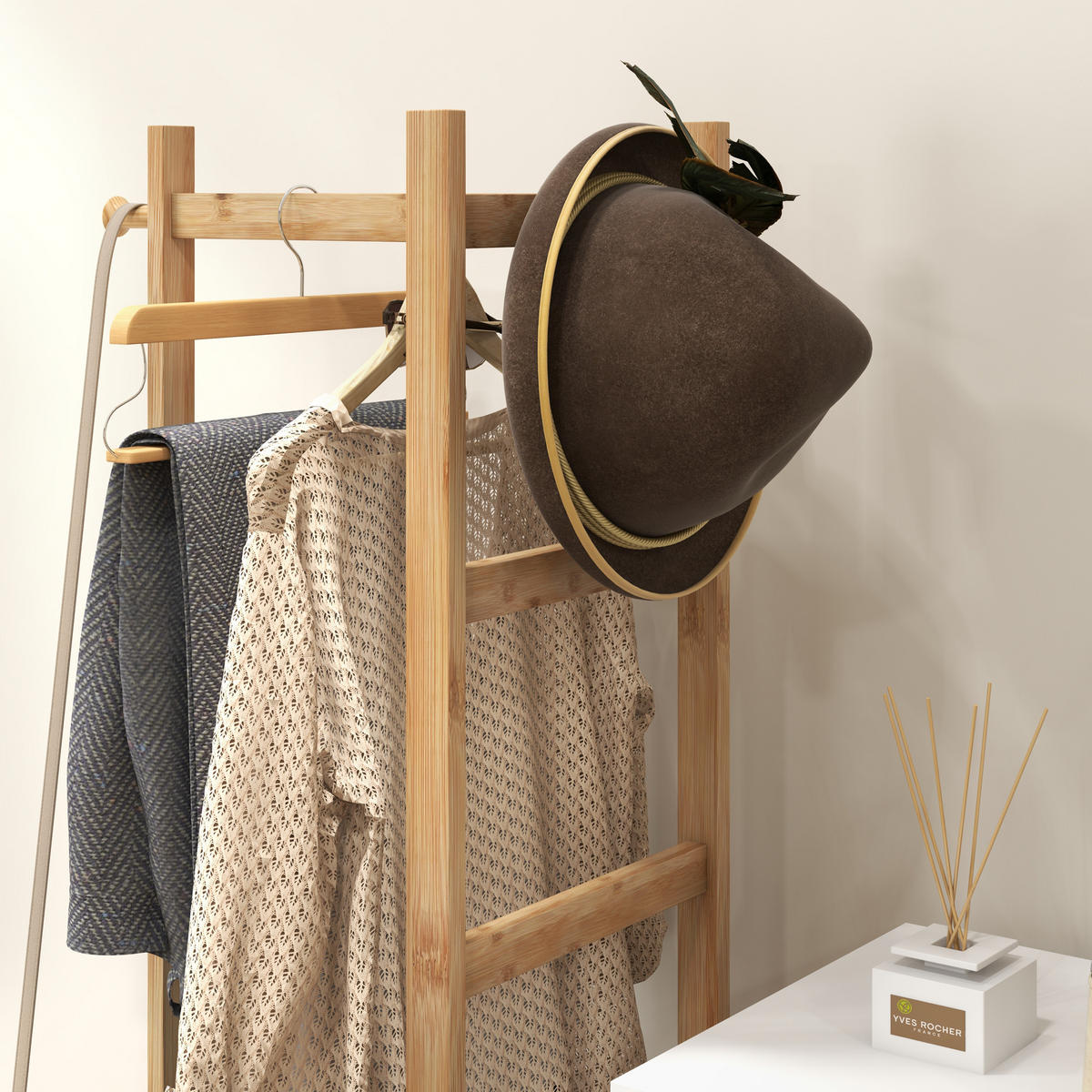 GARDEROBENSTÄNDER DE-17180 Natur - Naturfarben, Naturmaterialien (28.5/153.5/46cm) - ComfortXL