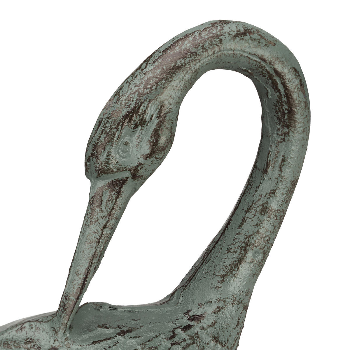 DEKOFIGUR Kranich - Grün, Metall (32/72/22cm) - Relaxdays