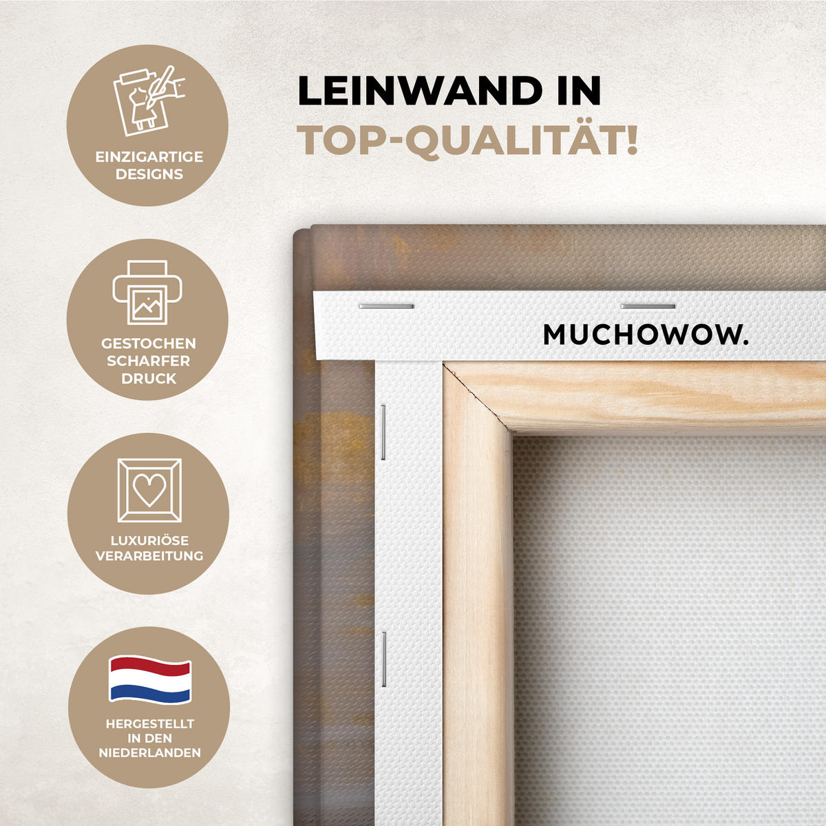 LEINWANDBILD Gemälde - Welle - Jesus - Abstrakt Deko Schlafzimmer 30x20 cm - Goldfarben, Textil (30/20cm) - MuchoWow