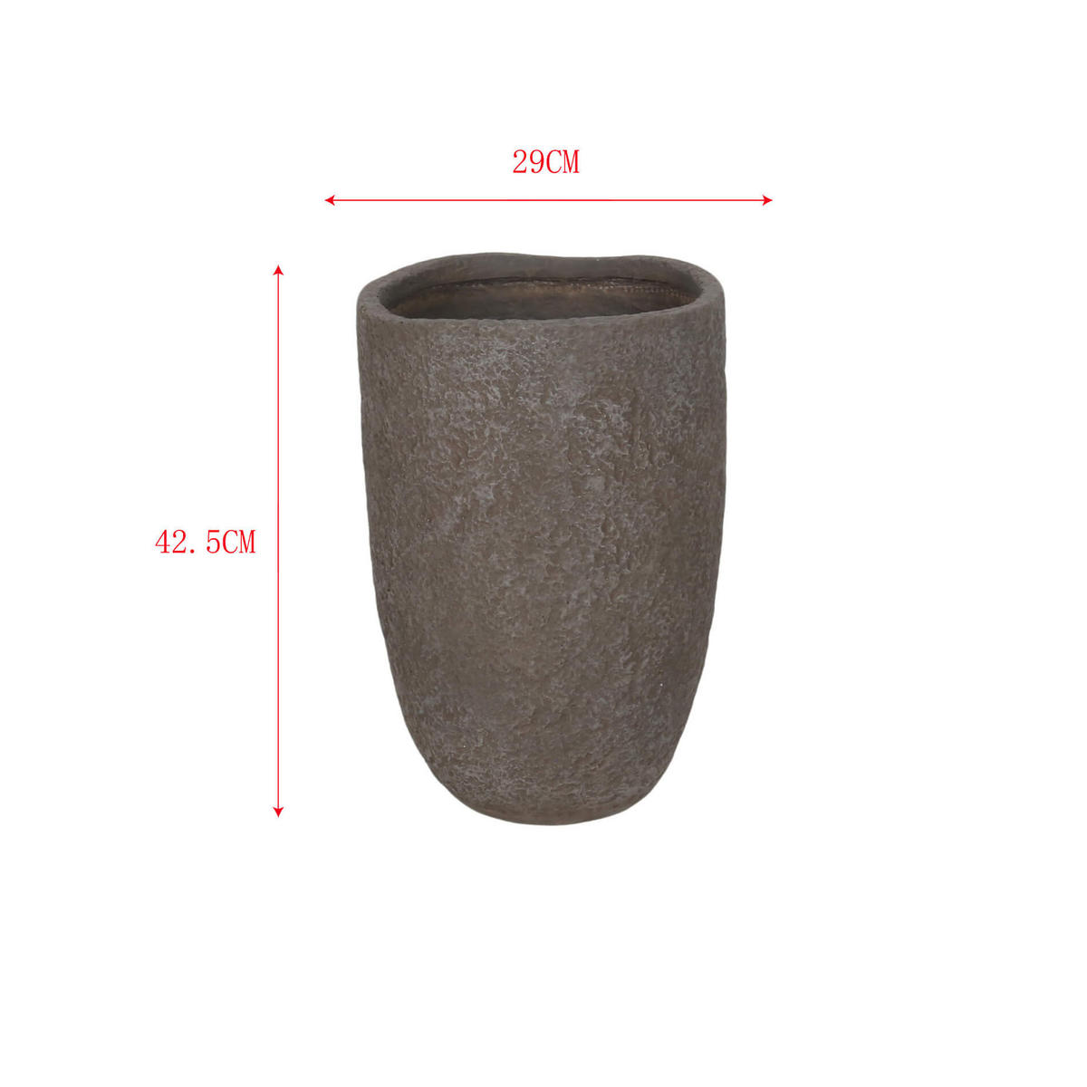 PFLANZENTOPF Braun 42,5/29/29 - Braun, Stein (42.5cm) - Mobili Rebecca